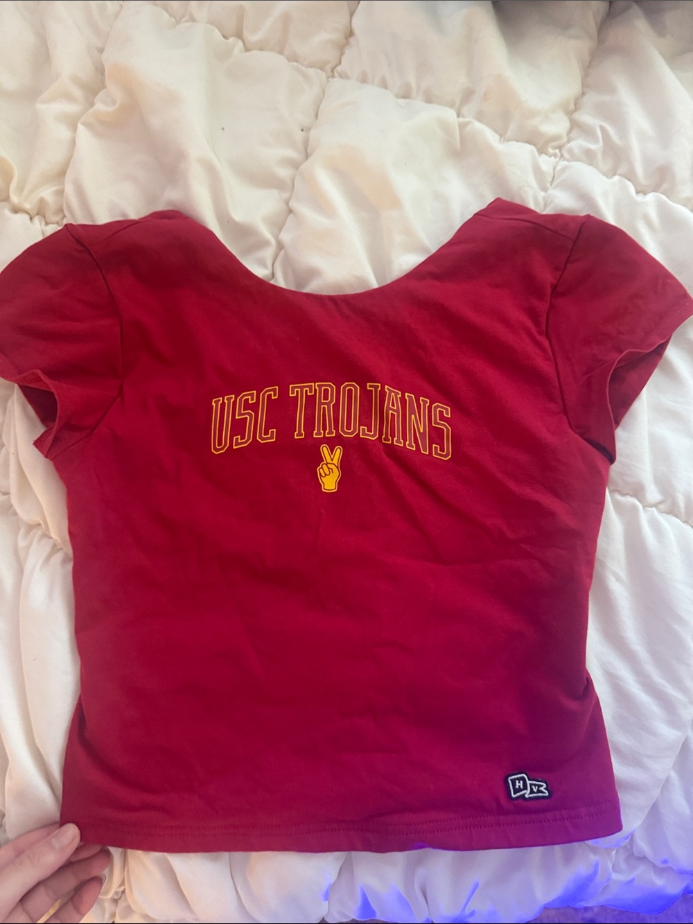 USC Trojans Red Cropped Tee backless